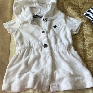 Carter's White Hooded Swim Coverup with Star